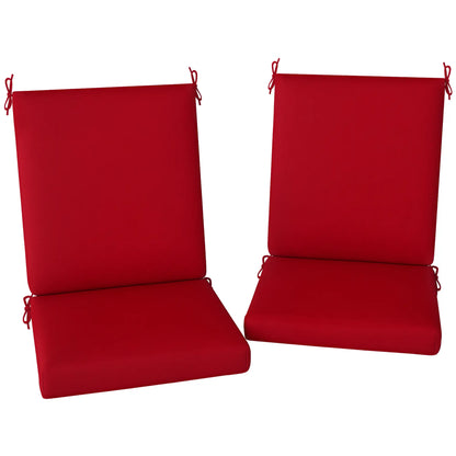 Outdoor Cushions Set of 2, Dining Chair Seat Cushions with Back, Fade-Resistant, Wine Red Patio Chair Cushions at Gallery Canada