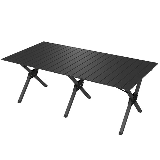 4ft Folding Camping Table, Waterproof Picnic Table, Black Picnic Tables & Camping Chairs Black at Gallery Canada