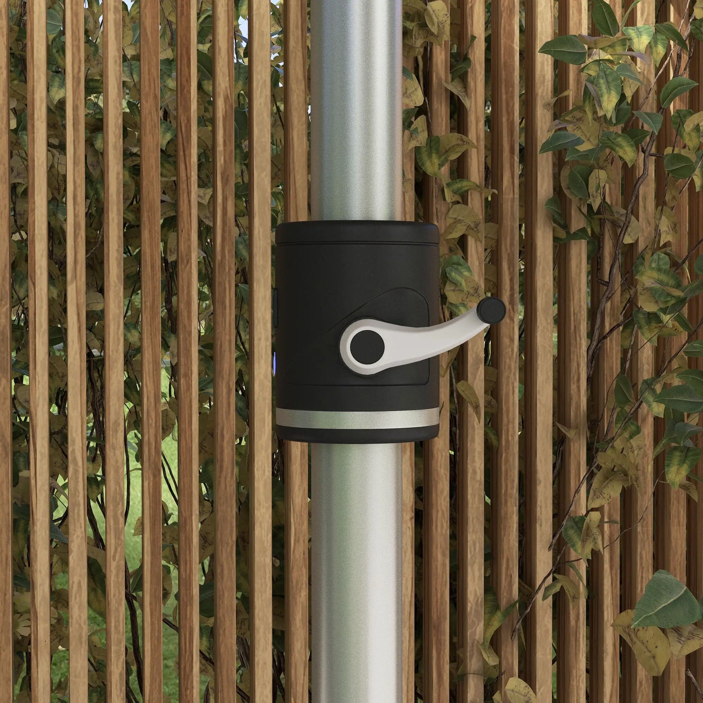 LED Patio Umbrella, Solar & USB Charging, 4 Lighting Modes, Khaki Sun Umbrellas at Gallery Canada