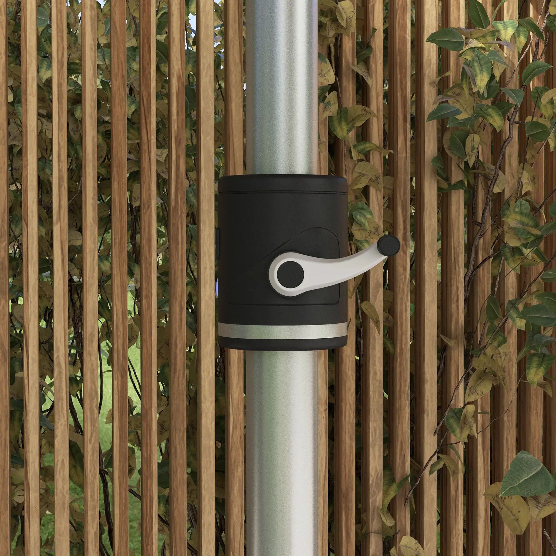 LED Patio Umbrella, Solar & USB Charging, 4 Lighting Modes, Khaki Sun Umbrellas at Gallery Canada