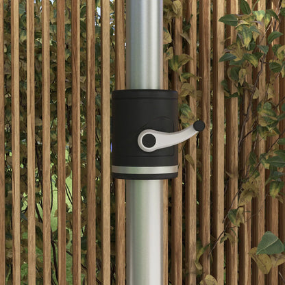 LED Patio Umbrella, Solar & USB Charging, 4 Lighting Modes, Khaki Sun Umbrellas at Gallery Canada