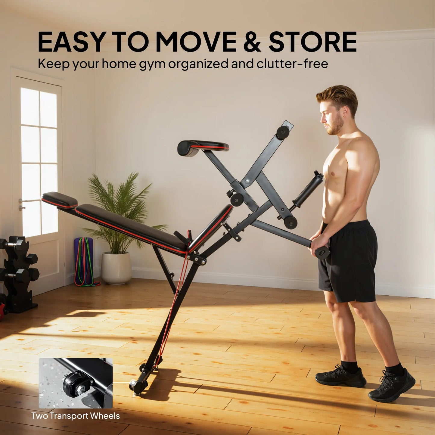 Adjustable Weight Bench With Wheels, 926LBS Load, Leg Extension, Preacher Curl Weight Benches at Gallery Canada