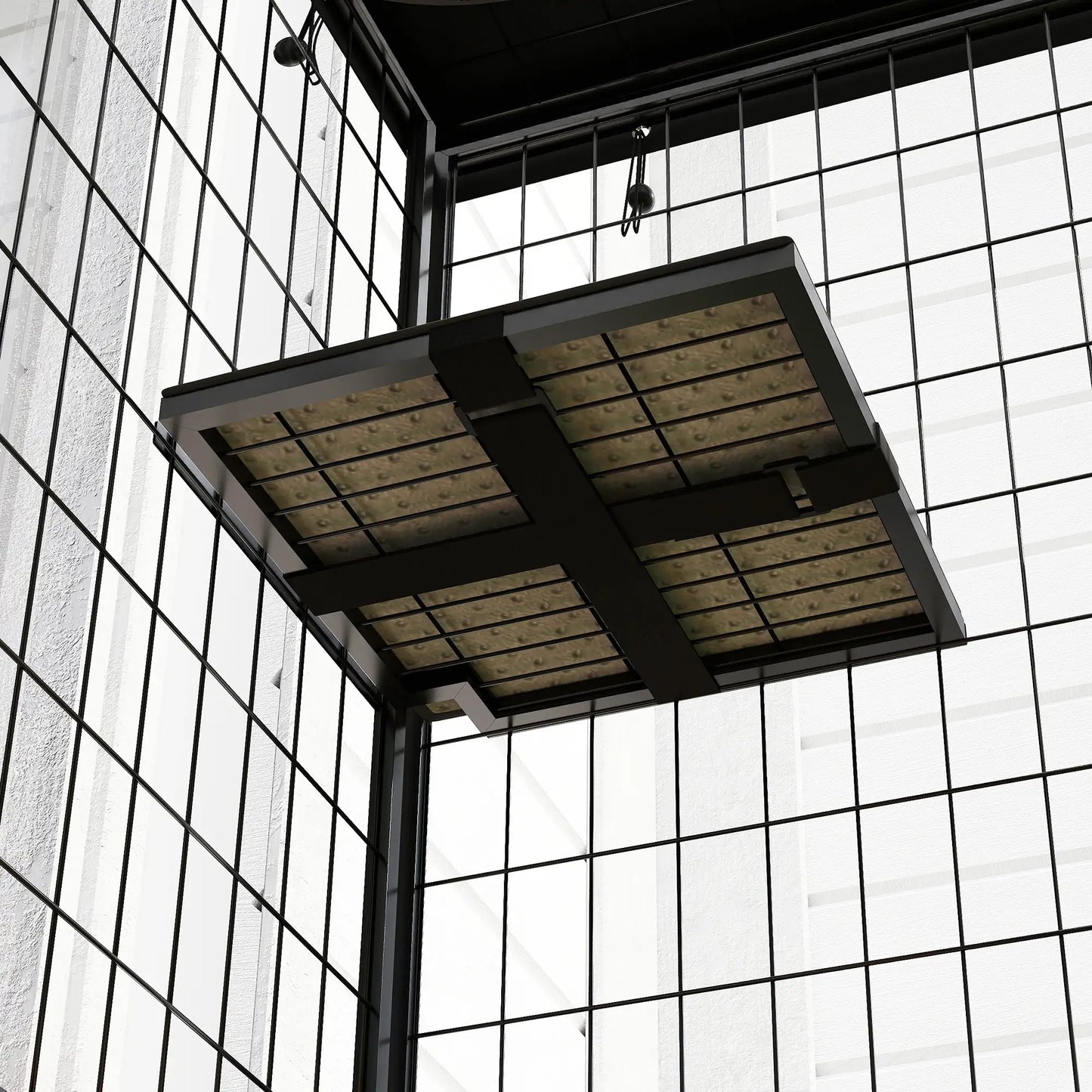 Metal Cat Cage, Waterproof Cover, 4 Platforms, Hammock, 46.5" x 22" x 62", Black Outdoor Cat Enclosures at Gallery Canada