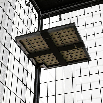 Metal Cat Cage, Waterproof Cover, 4 Platforms, Hammock, 46.5" x 22" x 62", Black Outdoor Cat Enclosures at Gallery Canada