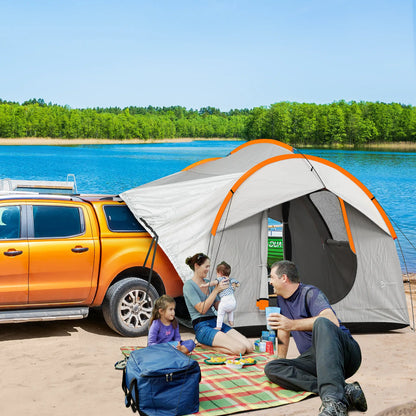 2000mm Waterproof SUV Tent, 3 Doors, Mesh Window, 5-6 Person, Grey, Orange Camping Tents at Gallery Canada