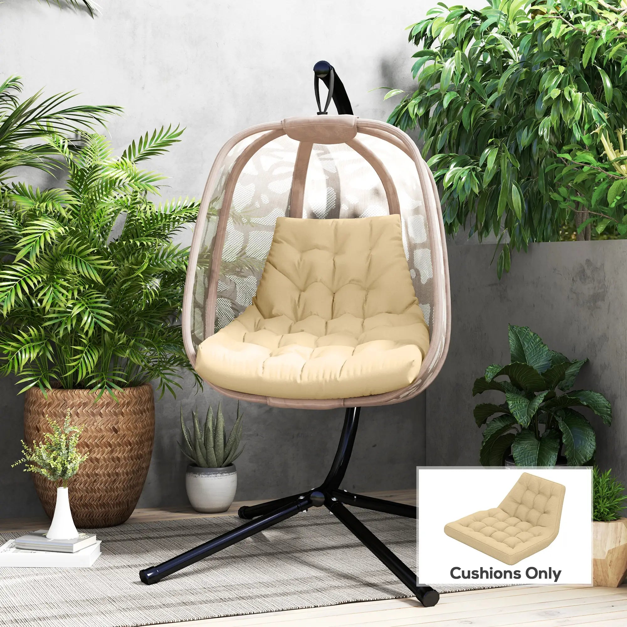 Outdoor Swing Cushion, Tufted Patio Cushion, Beige Patio Chair Cushions at Gallery Canada