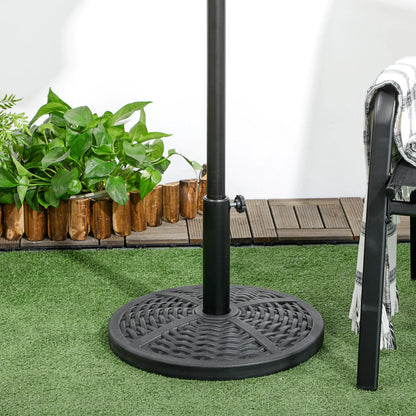 18" Heavy Duty Round Market Umbrella Base, Rattan Design, Black Umbrella Bases at Gallery Canada