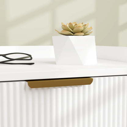 Bedside Table, Nightstand with 2 Drawers, Metal Legs, White Bedside Tables at Gallery Canada