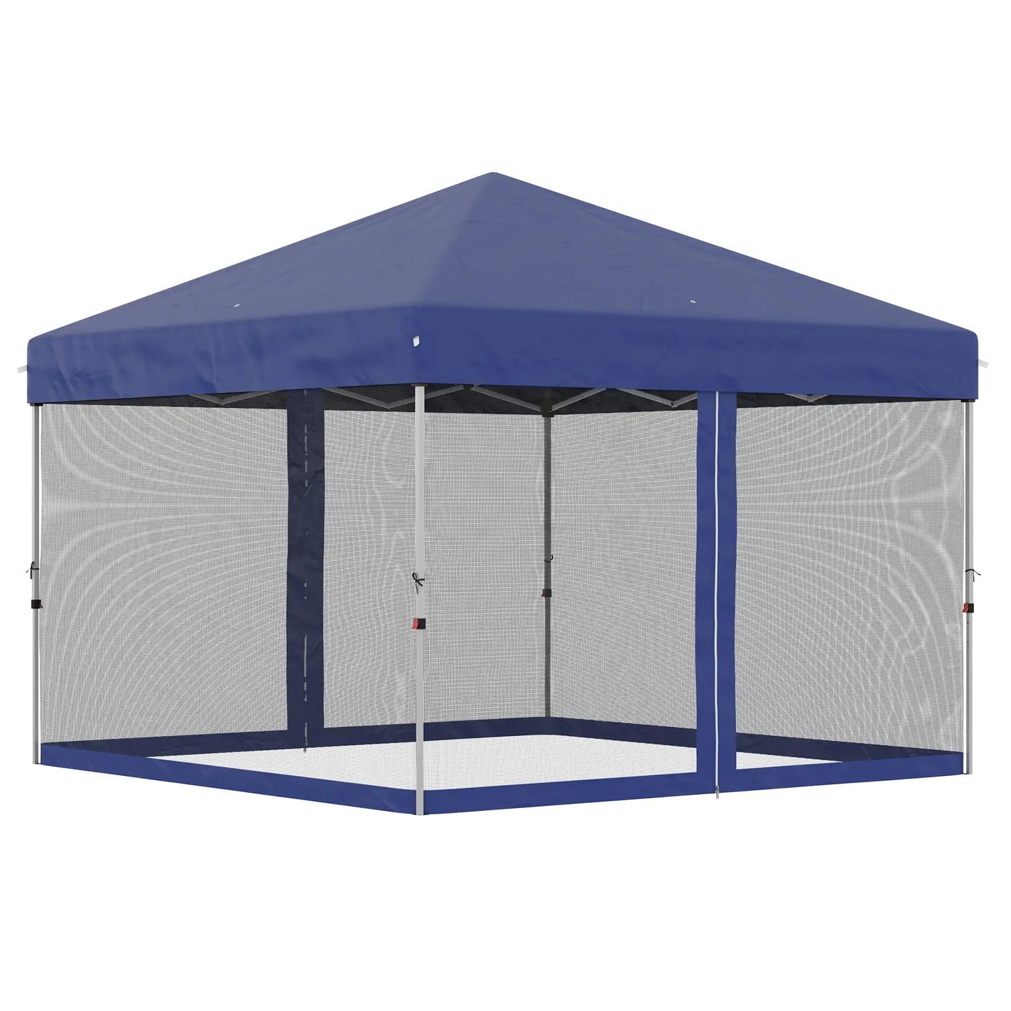 10' x 10' Pop-Up Canopy Tent, Mesh Sidewalls, Adjustable Height, Blue Pop Up Canopies Blue at Gallery Canada