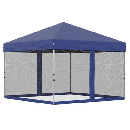 10' x 10' Pop-Up Canopy Tent, Mesh Sidewalls, Adjustable Height, Blue Pop Up Canopies Blue at Gallery Canada