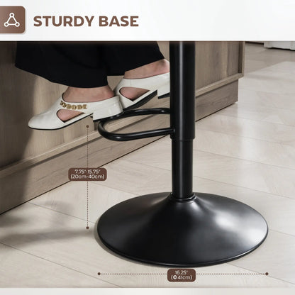 Adjustable Swivel Barstools Set of 2, with Footrest Armrests, Brown Bar Stools at Gallery Canada