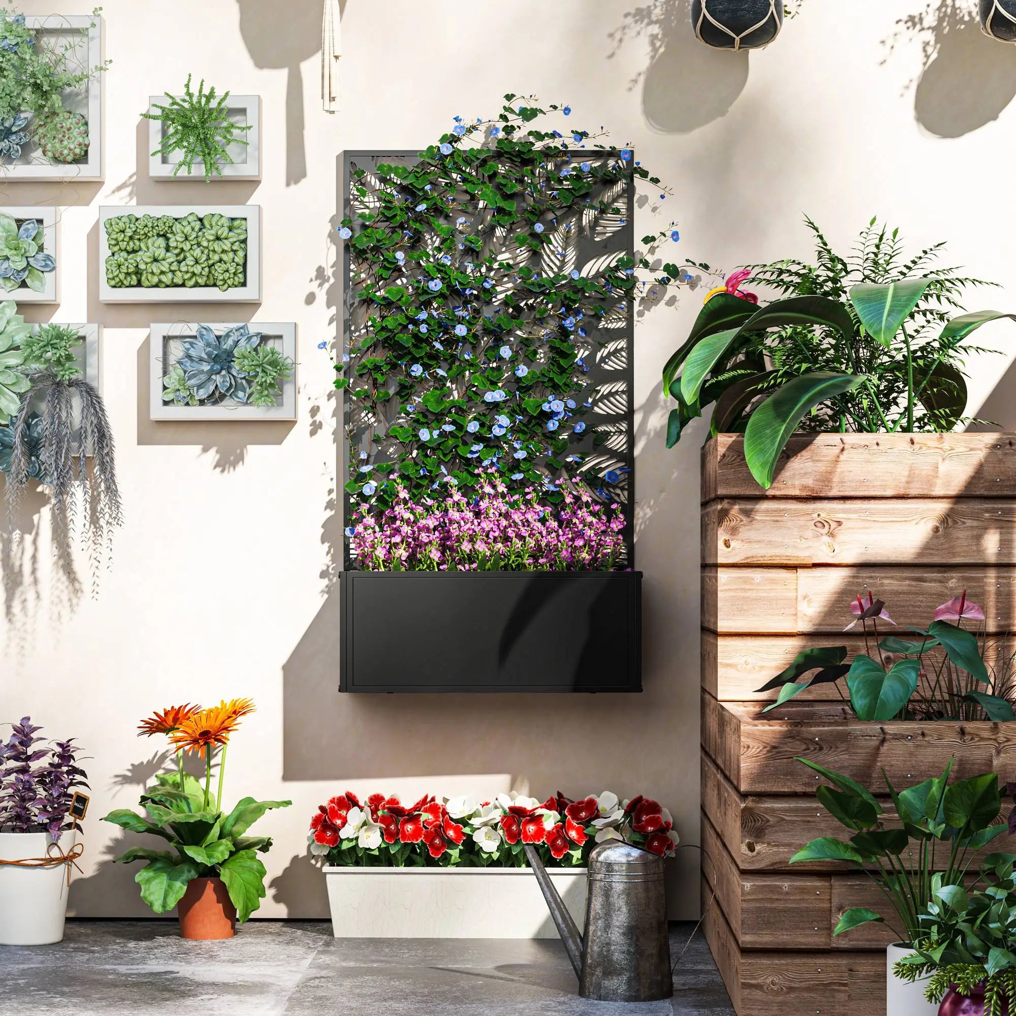 Metal Raised Garden Bed, Privacy Panel, Freestanding or Wall Mounted Planter Box Raised Garden Beds at Gallery Canada