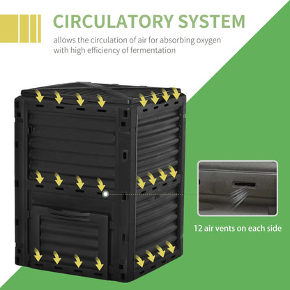 Large Outdoor Compost Bin, 80 Gallon, Easy Assembly, Black Outdoor Compost Bin at Gallery Canada