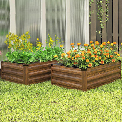 Galvanized Raised Garden Beds, Outdoor Planter Box, Dark Brown Galvanized Planter Boxes at Gallery Canada