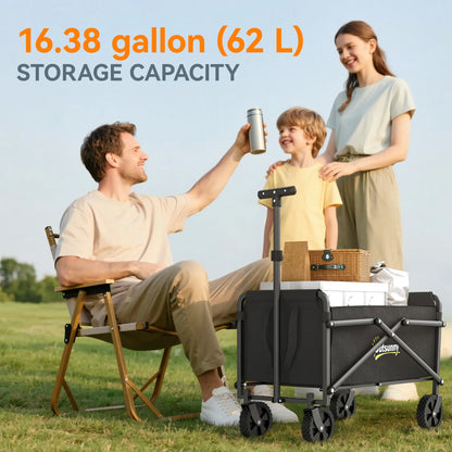 Small Collapsible Garden Cart, Heavy Duty, Universal Wheels, Adjustable Handle, Black Folding Garden Carts at Gallery Canada