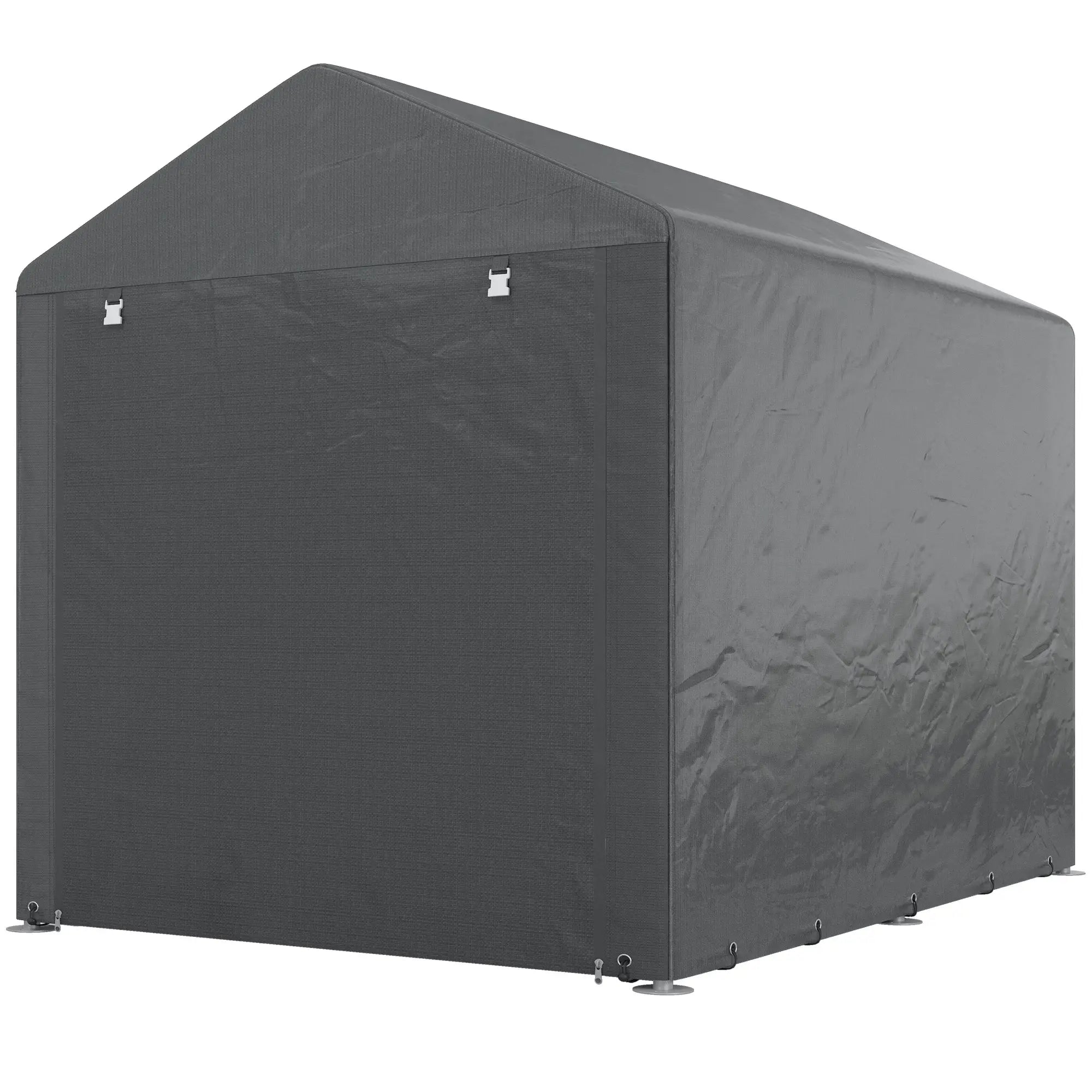 Portable Bicycle Shed, Galvanised Steel Frame, Large Door, Waterproof, Dark Grey Sheds Dark Grey at Gallery Canada