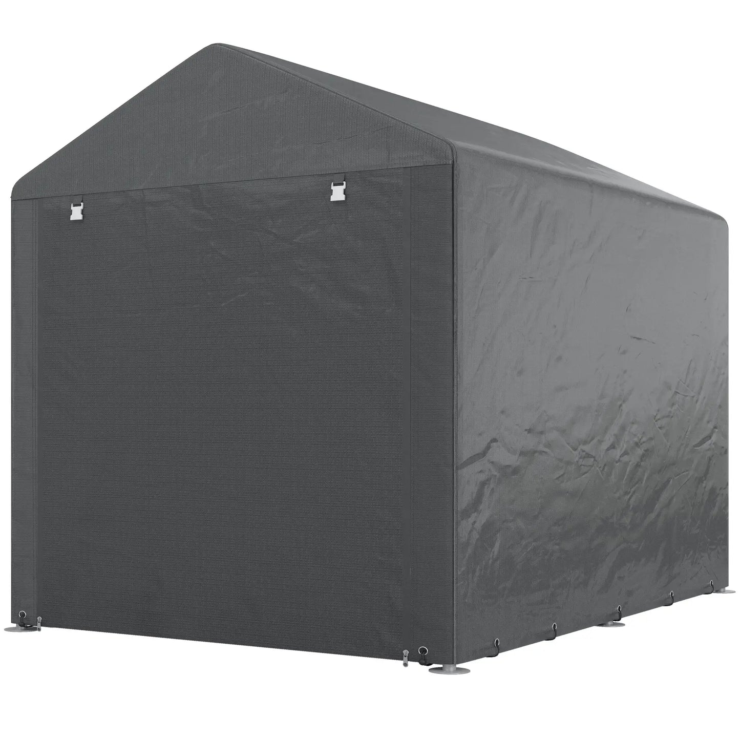 Portable Bicycle Shed, Galvanised Steel Frame, Large Door, Waterproof, Dark Grey Sheds Dark Grey at Gallery Canada