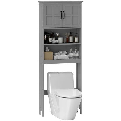 Modern Over Toilet Storage, Bathroom Cabinet with Shelves, Double Door, Grey Bathroom Cabinets at Gallery Canada