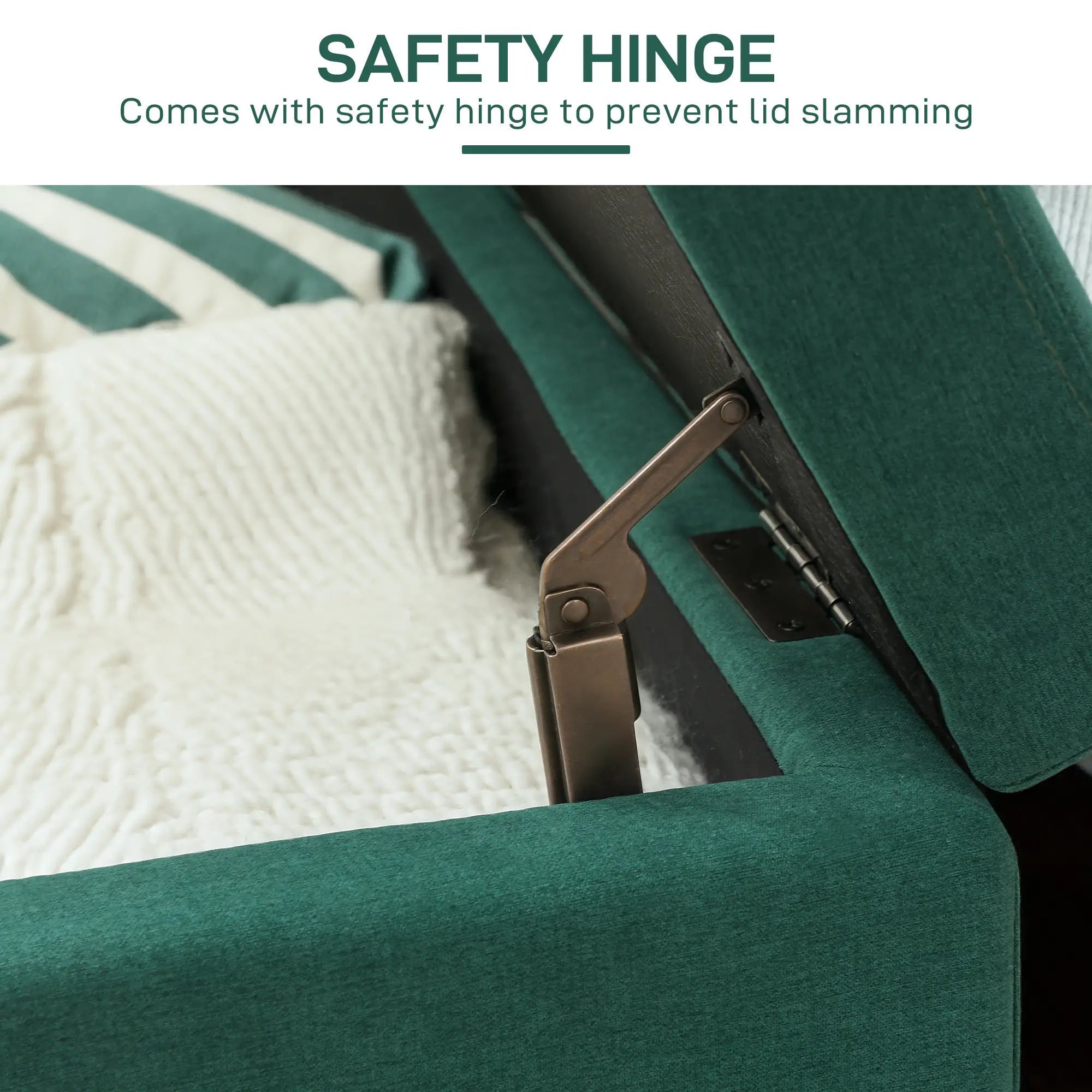 Rectangular Entry Bench, Tufted Upholstered Linen, Wood Feet, Dark Green Storage Ottomans & Benches at Gallery Canada