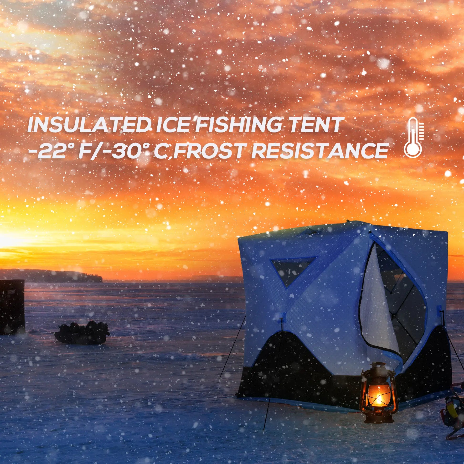4-Person Pop-Up Ice Fishing Tent, Insulated Shelter, Ventilation Windows, Double Doors, Carry Bag, -22℉ Ice Fishing Tents at Gallery Canada