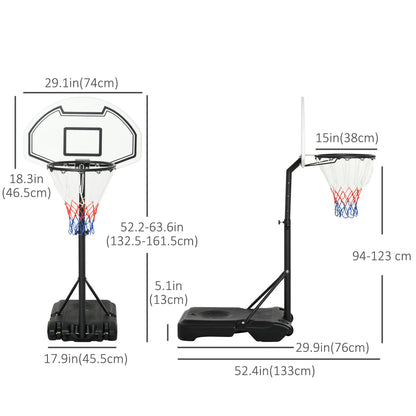 51"-64" Height Adjustable Basketball System, Portable with Wheels Basketball at Gallery Canada
