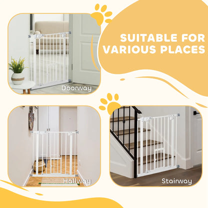 Extra Wide Pet Gate With Cat Door, Auto Closing, 29-32 Inch, White Houses, Kennels & Pens at Gallery Canada