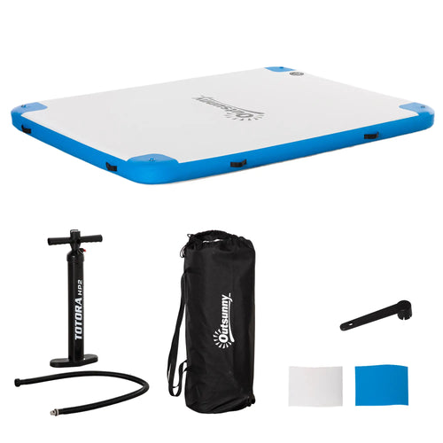 8' x 6' Inflatable Water Dock, with Air Pump, Backpack, Blue