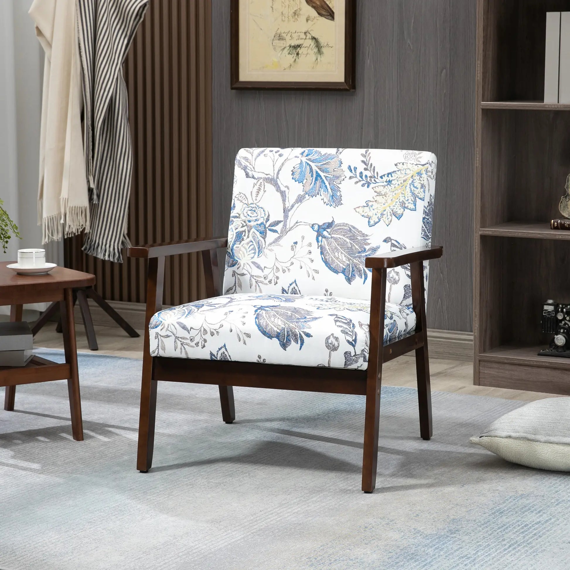 Modern Accent Chairs with Cushioned Seat, Upholstered Linen-Feel Armchair for Bedroom, Living Room, Multicolored Accent Chairs at Gallery Canada