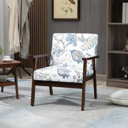 Modern Accent Chairs with Cushioned Seat, Upholstered Linen-Feel Armchair for Bedroom, Living Room, Multicolored Accent Chairs at Gallery Canada