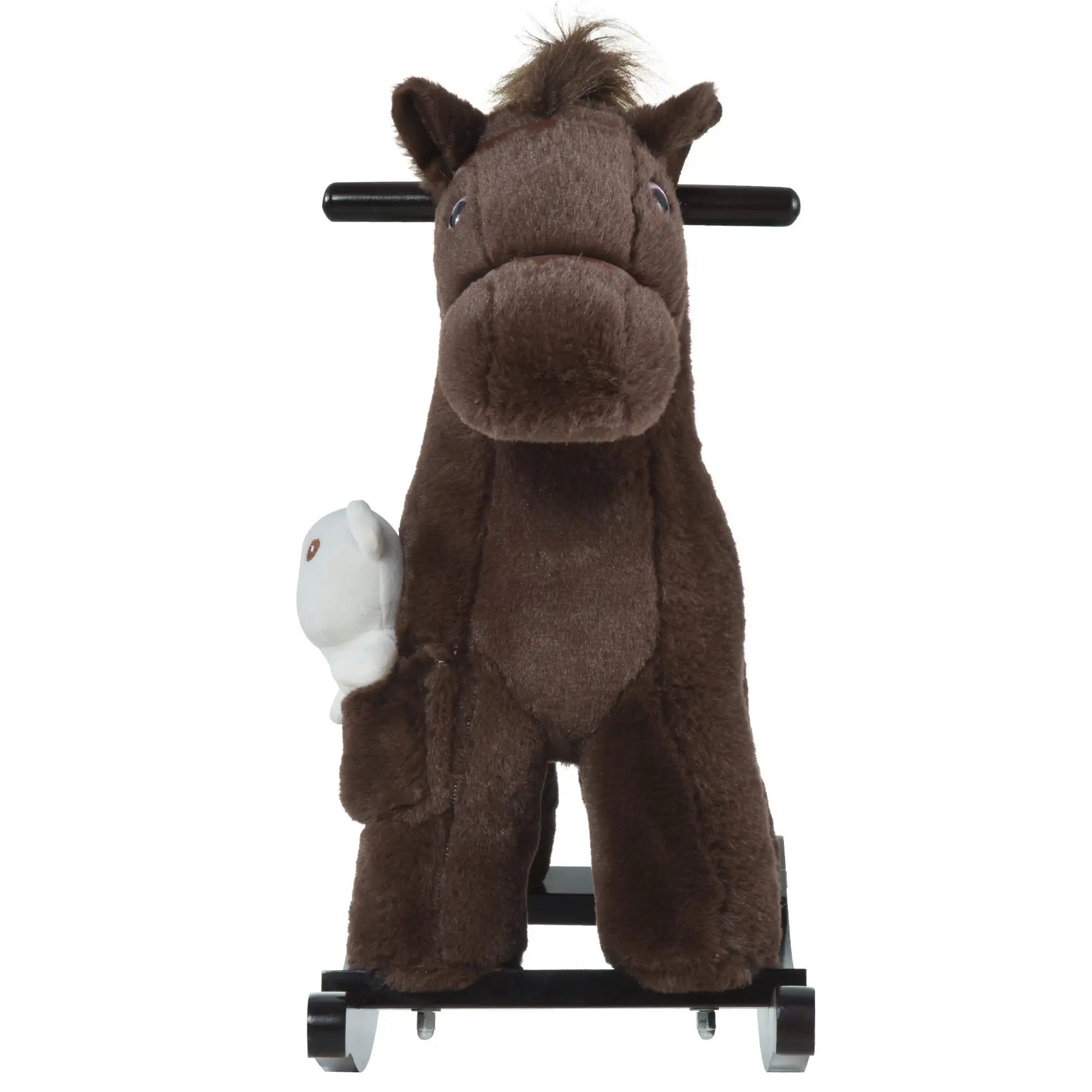 Kids Plush Ride-On Rocking Horse, Bear Toy, Realistic Sounds, Brown Rocking Horses at Gallery Canada