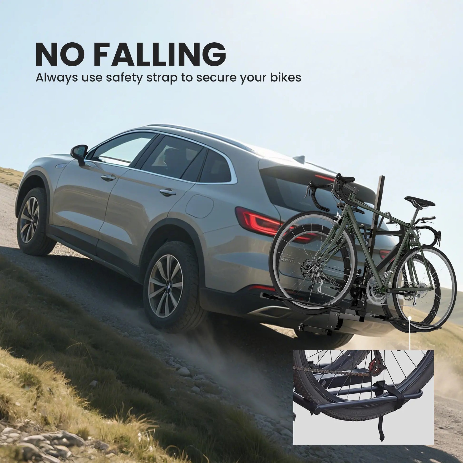 Hitch Bike Rack for Car, 200 lbs, 2 Bike Platform, Safety Strap, 2" Receiver, Black Automotive at Gallery Canada