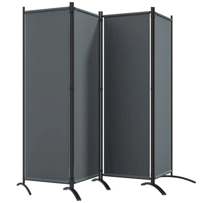 Folding Room Divider, Privacy Screen, 5.6FT Tall, Dark Grey Side Awnings Dark Grey at Gallery Canada