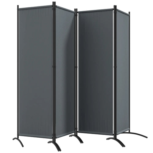 Folding Room Divider, Privacy Screen, 5.6FT Tall, Dark Grey