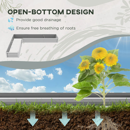 Galvanized Steel Raised Garden Bed, 82" x 109" x 12", Silver Galvanized Planter Boxes at Gallery Canada