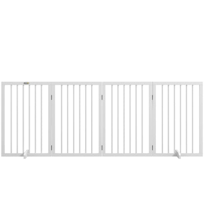 Free Standing Pet Gate, Foldable, 4 Panels, White