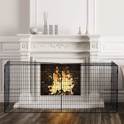 Extendable Fireplace Screen, Metal Mesh Spark Guard, Black Fireplace Screens at Gallery Canada