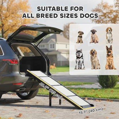 Foldable Dog Car Ramp, 69" x 15.7", Non-Slip TPR Surface, For Dogs Up To 220LBS Dog Stairs at Gallery Canada
