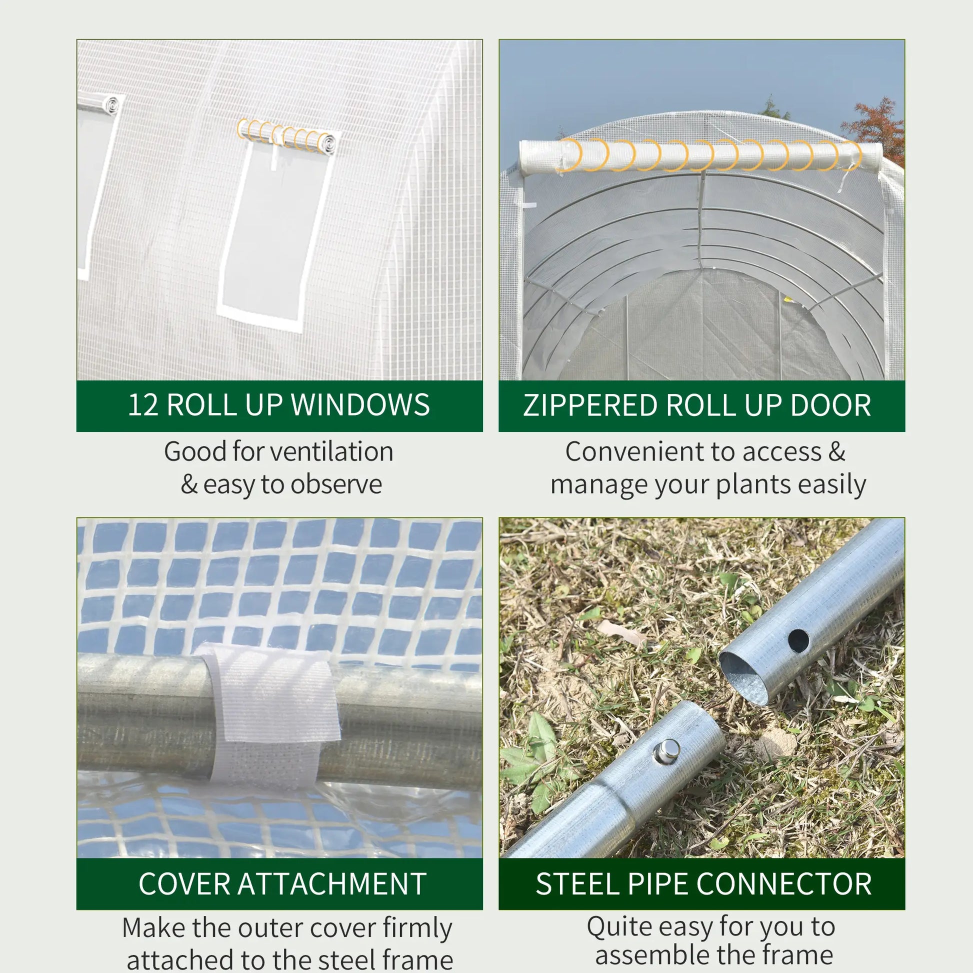 26' x 10' x 6.6' Large Walk in Tunnel Greenhouse Garden Plant Seed Green House Premium Steel Frame Tunnel Greenhouses at Gallery Canada