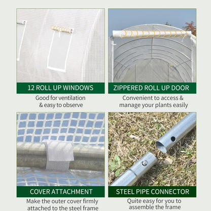 26' x 10' x 6.6' Large Walk in Tunnel Greenhouse Garden Plant Seed Green House Premium Steel Frame Tunnel Greenhouses at Gallery Canada