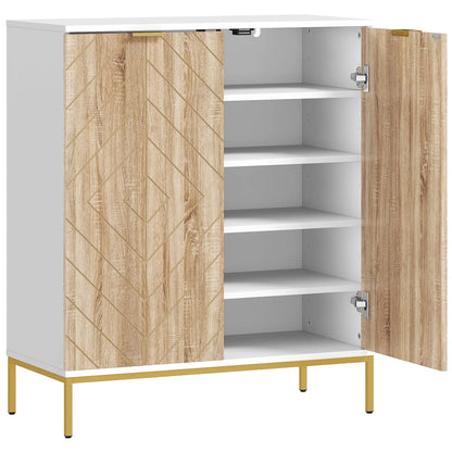 Shoe Storage Cabinet for 15 Pairs, Adjustable Shelves, White Shoe Storage Cabinets & Racks White, Oak at Gallery Canada