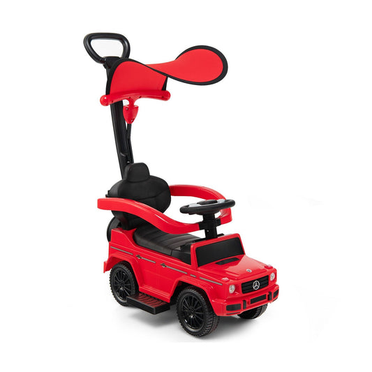3-In-1 Ride on Push Car Mercedes Benz G350 Stroller Sliding Car with Canopy, Red - Gallery Canada
