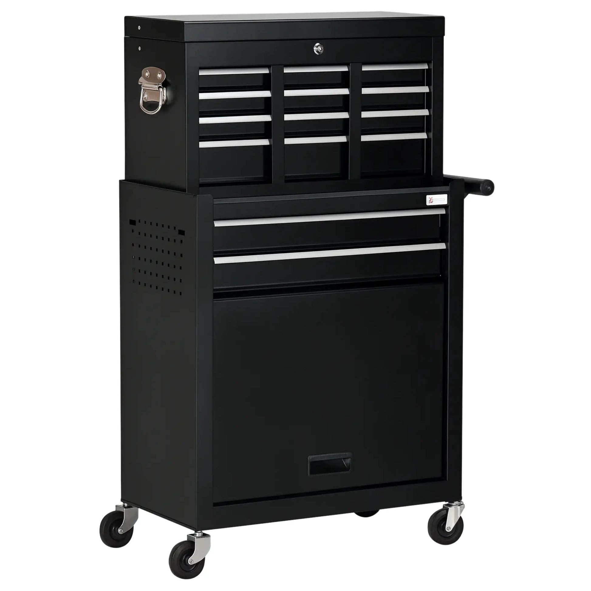 6-Drawer Tool Chest, 4 Wheels, Lockable Rolling Storage Cabinet, Black Tool Organizers Black at Gallery Canada
