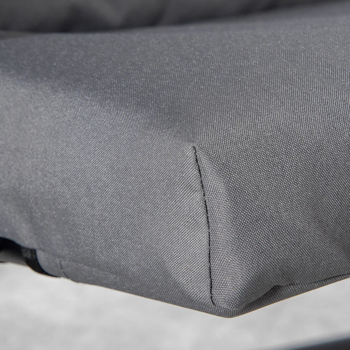 Foldable Lounge Chair, Fabric Upholstered Recliner, Outdoor Lounger with Armrest, Metal Frame for Backyard, Grey Patio Chairs at Gallery Canada