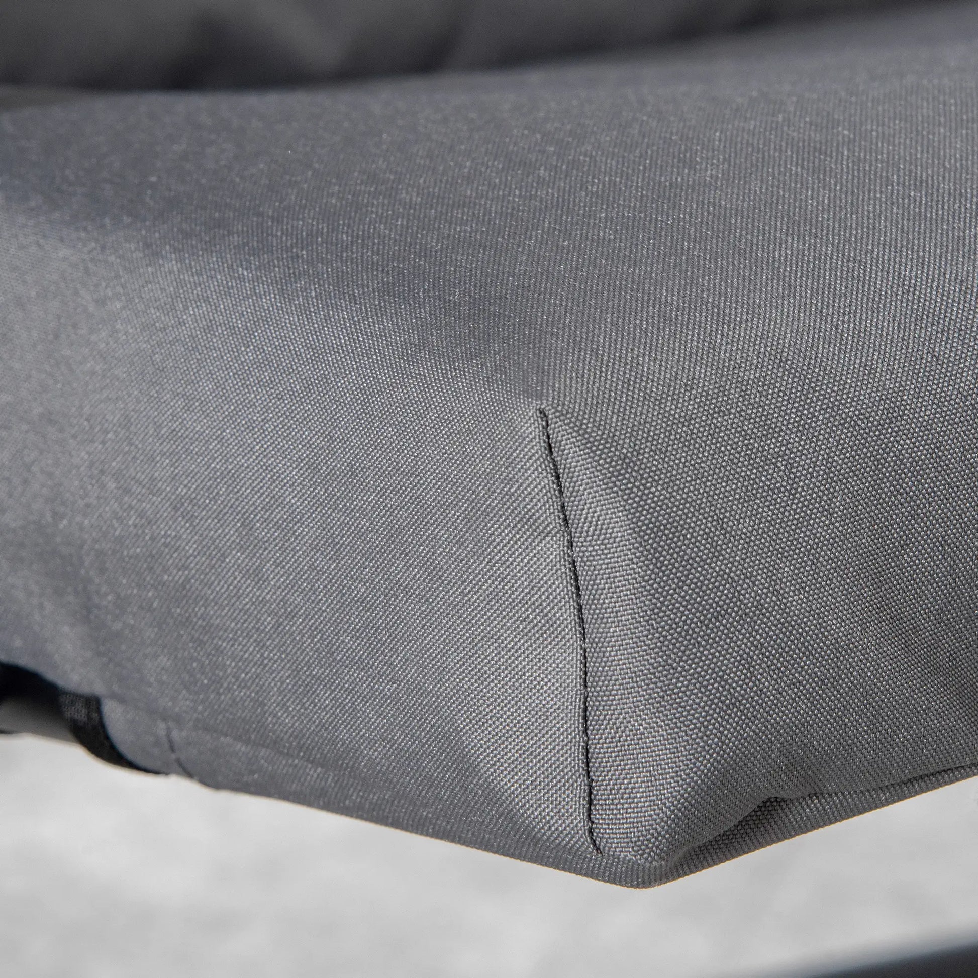 Foldable Lounge Chair, Fabric Upholstered Recliner, Outdoor Lounger with Armrest, Metal Frame for Backyard, Grey Patio Chairs at Gallery Canada