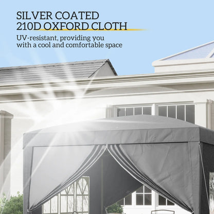 10'x10' Pop Up Party Tent, Wedding Gazebo Canopy, Grey Pop Up Canopies at Gallery Canada