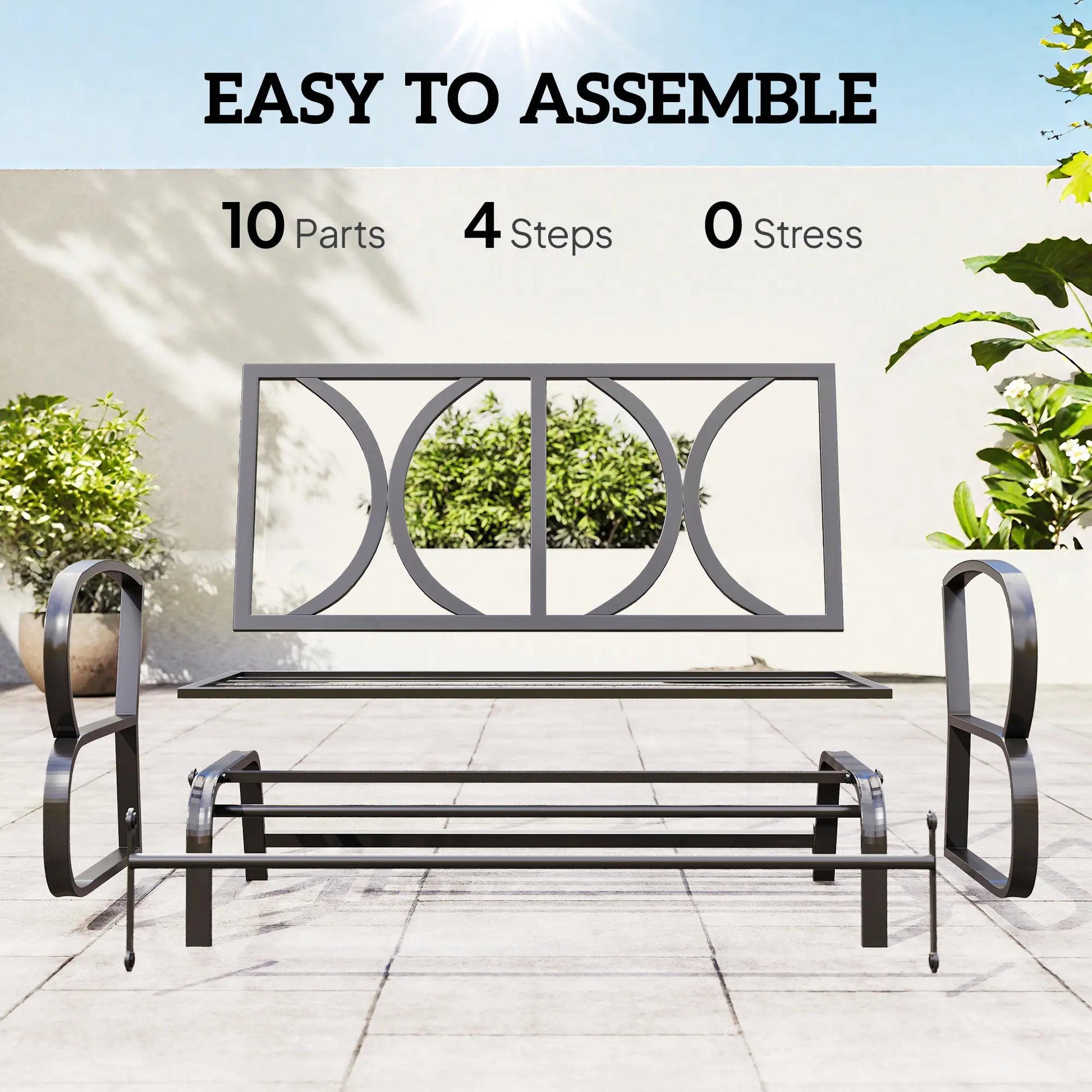 2-Person Outdoor Glider Chair, Steel Frame, Cushions, Blue Outdoor Gliders at Gallery Canada