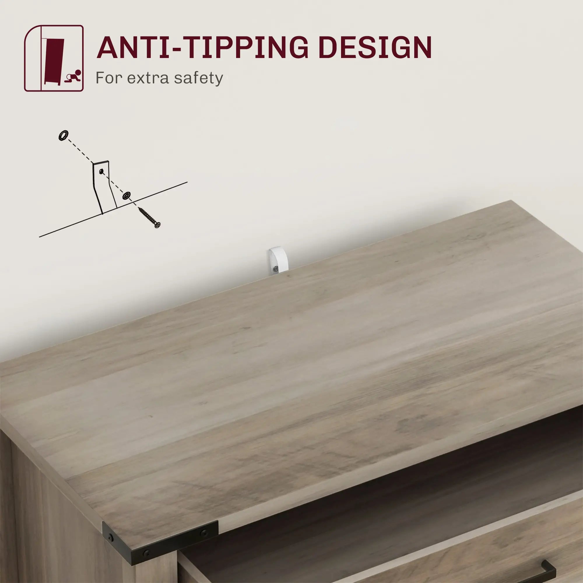 Farmhouse Buffet Cabinet, 1 Drawer, Storage Cabinet, Adjustable Shelf, Grey Bar Cabinets at Gallery Canada