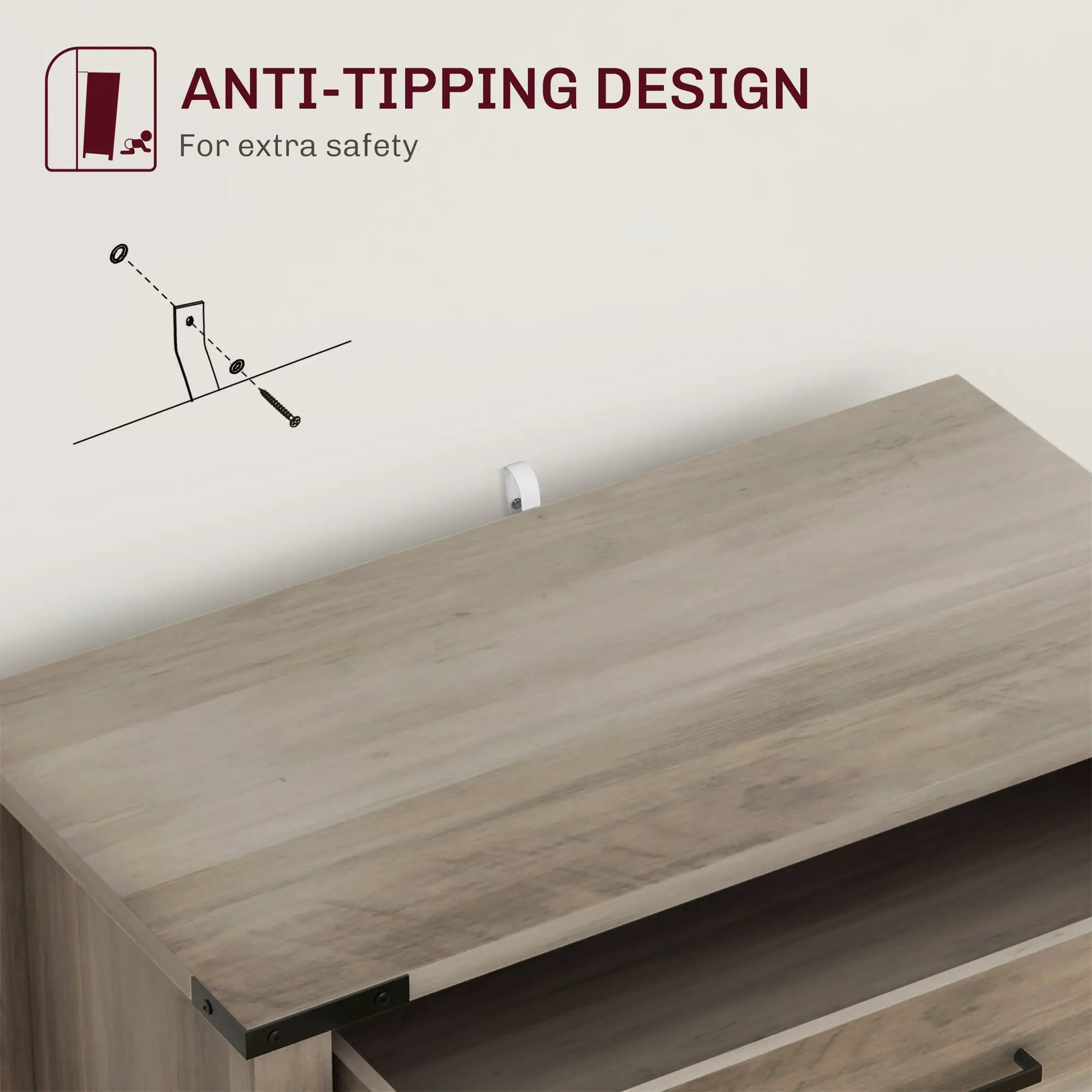 Farmhouse Buffet Cabinet, 1 Drawer, Storage Cabinet, Adjustable Shelf, Grey Bar Cabinets at Gallery Canada