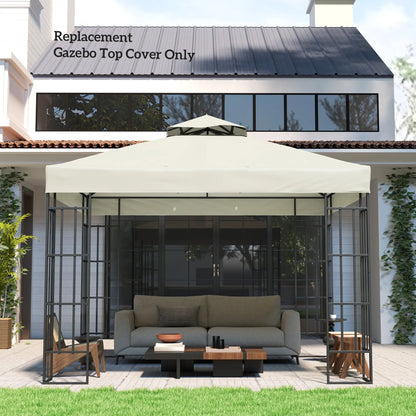 10' x 10' Gazebo Replacement Cover, UPF30+, 2-Tier Roof, Light Grey Gazebo Canopy Replacement at Gallery Canada