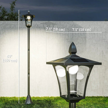 Solar LED Streetlight, 40 Lumens, Waterproof, 63"H, Black Solar Post Lamps at Gallery Canada